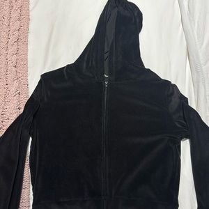 Ruby and Jenna black velvet zip up